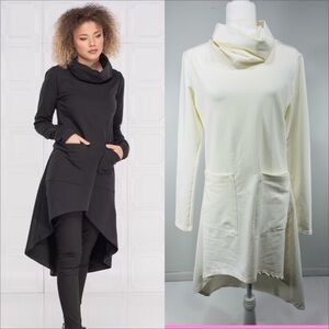 Fraktura tunic oversized sweatshirt dress ivory size S